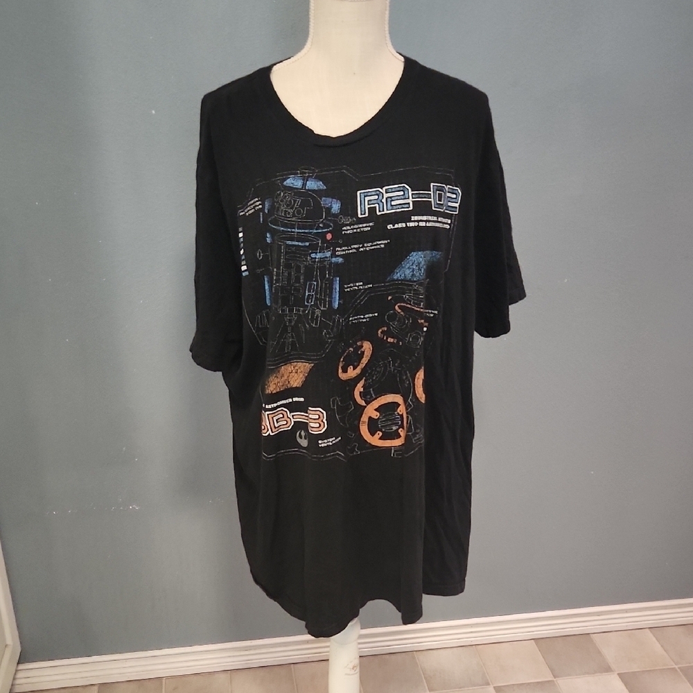 Starwars R2D2 BB8 Short Sleeve Oversized Relaxed Fit Shirt Retro Movies Tall